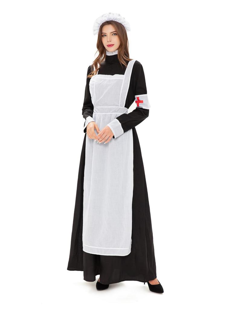 European and American Halloween Cosplay Red Cross Costume Set for Parties and Stage Performances