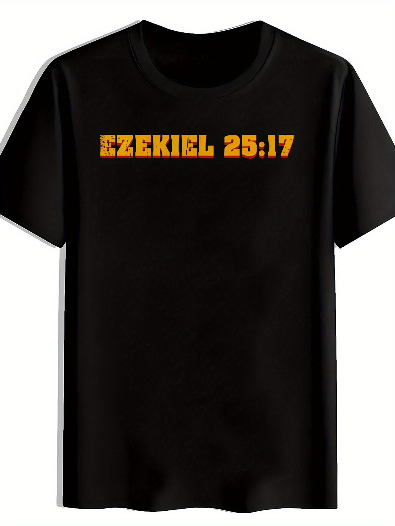 

Black EZEKIEL 25:17 Graphic T-shirt - Casual Crew Neck S