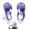 15" Light Purple Braided Cosplay Wig with Realistic Scalp, Heat-Resistant Synthetic Hair for Anime Warrior