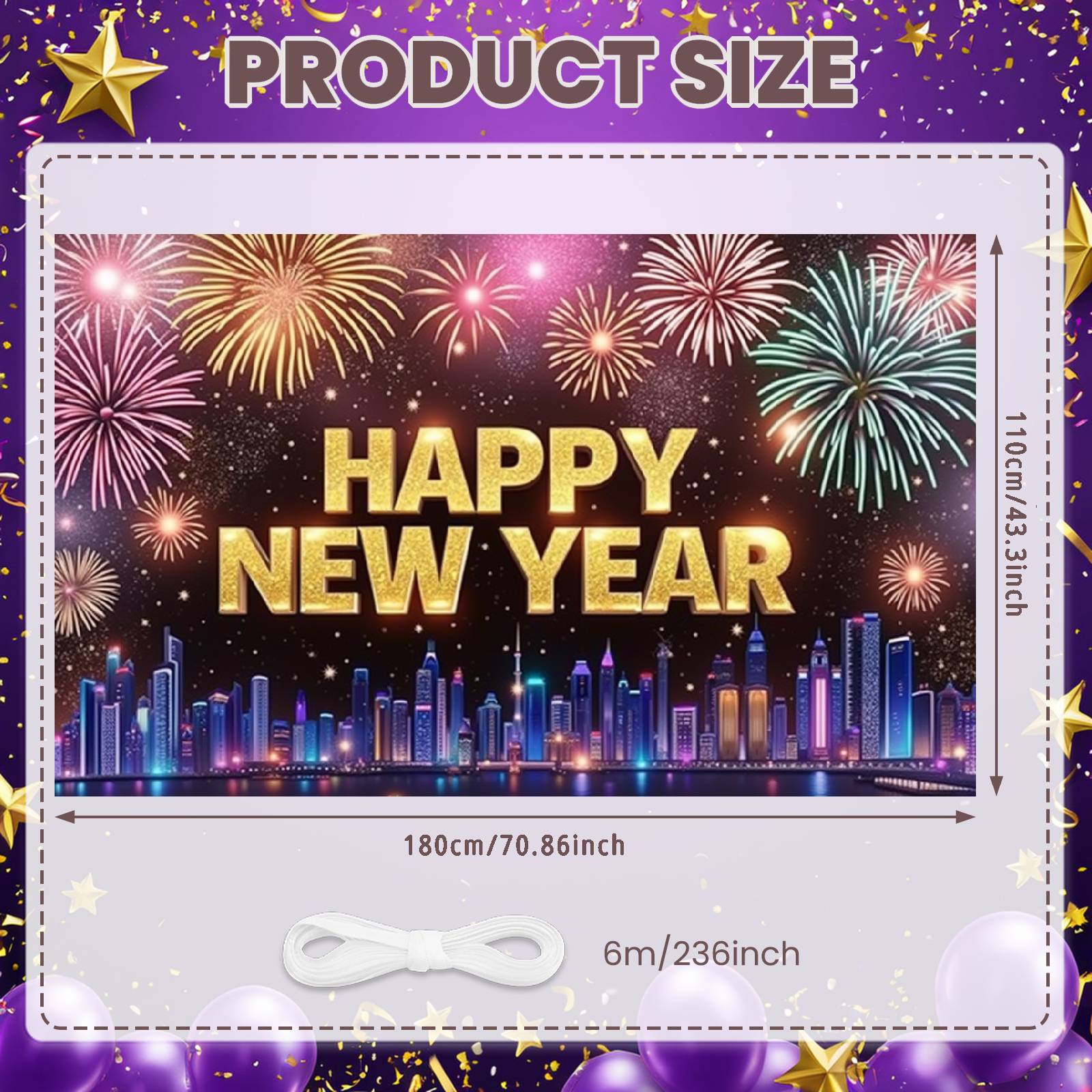 Celebration Display Festive Theme New Year Display Yearly Background Celebratory Happy New Year Banner For Outdoor Event Night