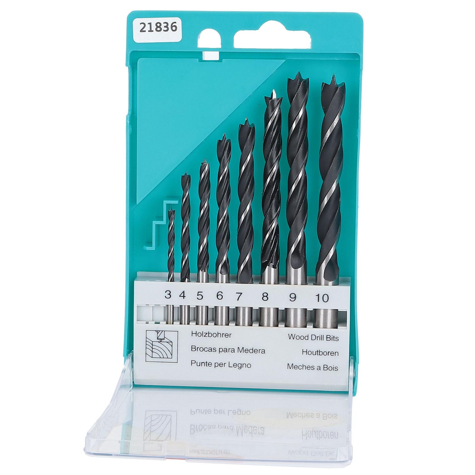 

8Pcs Twist Drill Bits Round Shank High Carbon Steel Woodworking Drilling Accessories