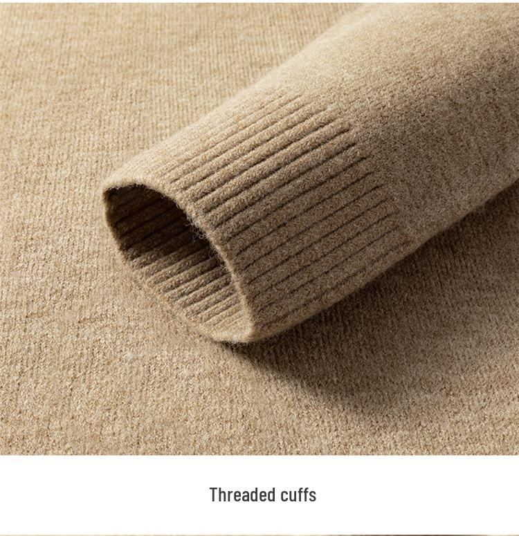 Men's Thick Wool High Neck Sweater - Autumn/Winter Solid Color Knitwear