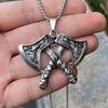 Warrior Rune Tomahawk Pendant Necklace Titanium Steel Sweater Chain