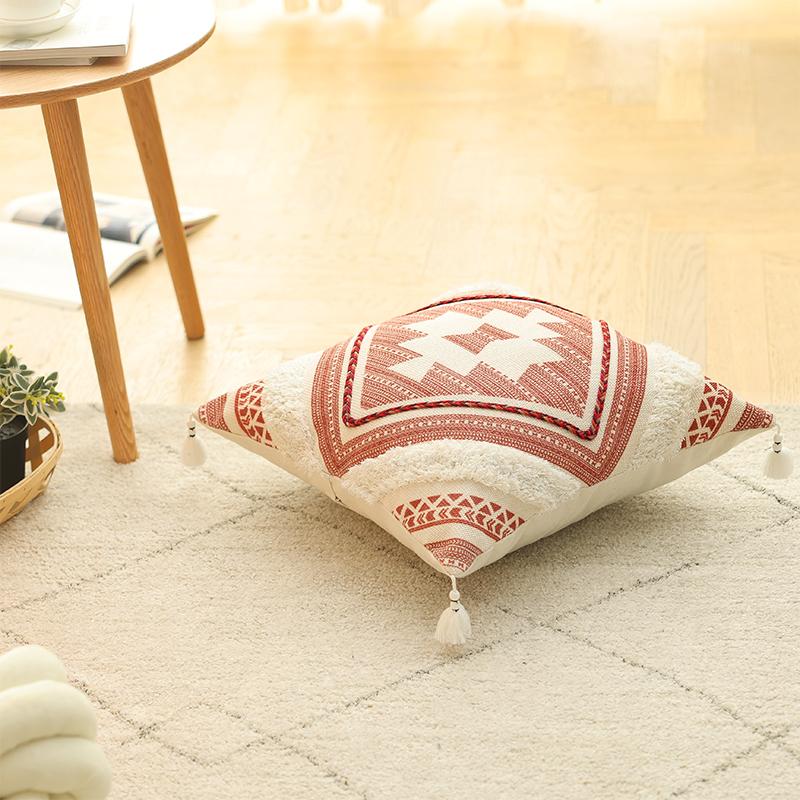 Cotton and Linen Pillow B&B Living Room Sofa Nap Cushion Bay Window Bedside Car Decorative Waist Pillow Case