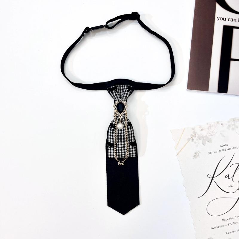 9 Styles Fashion Necktie Metal Chain Crystal Pendant Jewelry Bowtie Evening Adjustable Pre-Tied JK Shirt Decoration Bow Tie