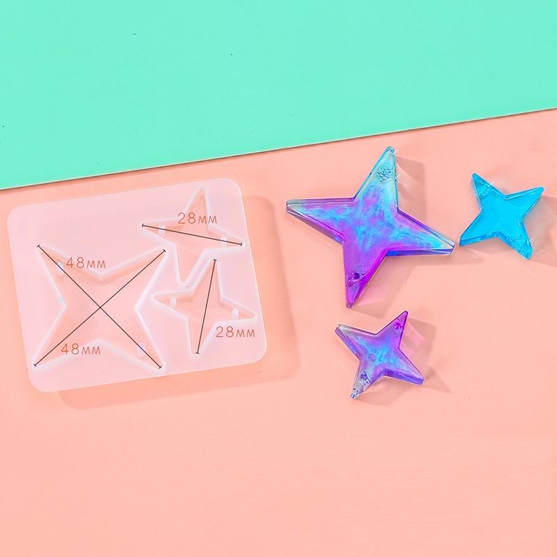 Hjärta Stjärna Epoxihartsform Väggdekoration Hängande Hänge Berlocker Hartsformar för DIY Pärlor Gardin Hantverk