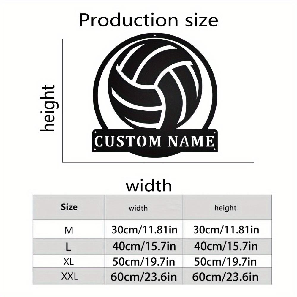 Metal Sign Volleyball Silhouette Customizable Name Plate Wall Art Adhesive Sticker Home Decor Durable Indoor Outdoor