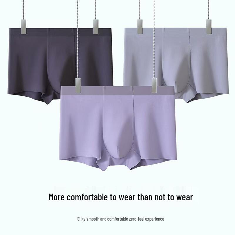 Boxers ajustés sans coutures pour hommes: Coton Longue Fibre du Xinjiang - Pantalon Confortable, Respirant, Antibactérien en Soie à Quatre Coins