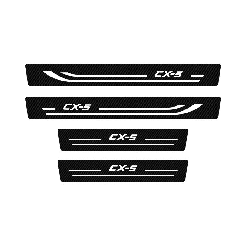 

4pcs New Car Door Sill For Mazda Skyactiv CX3 CX5 CX8 Axela Atenza Fiber Decor Decal Tuning Accessoriesd