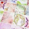 60 Sheets Chinese Style Origami Paper Cherry Blossom Floral Double-Sided Printed Floral Craft Paper Traditional Landscape
