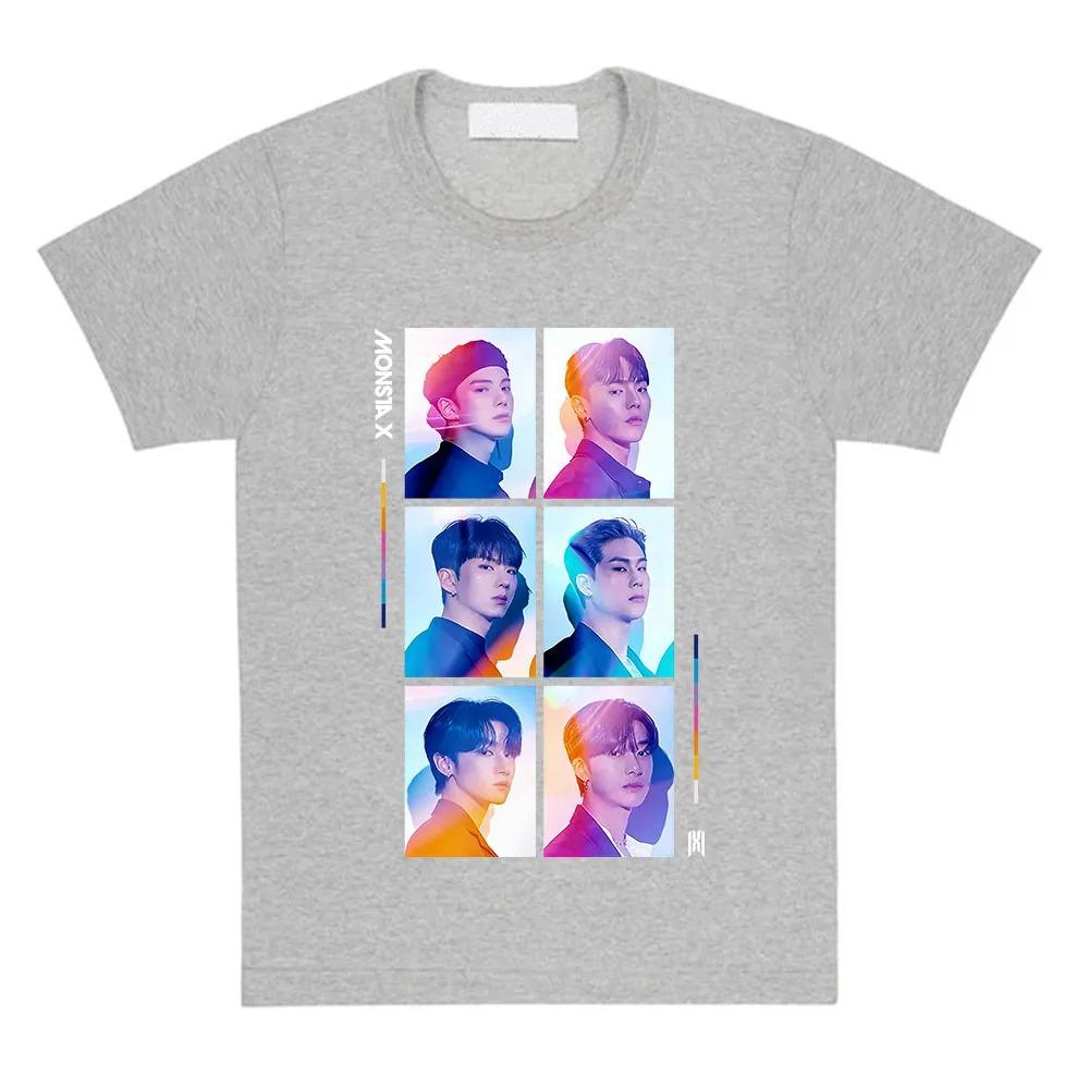 2026 MONSTA XX Foto Design Druck T-Shirt Unisex Streetwear Baumwolle Rundhals Damen_Herren T-Shirts Sommer Locker Koreanische Band Grafik T-Shirt