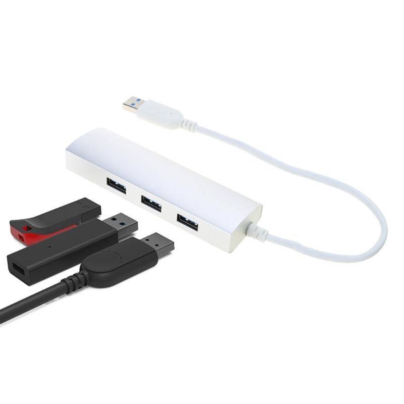 USB3.0 to Ethernet Adapters 3 Port USB3.0 Hub with 1 Gigabits Ethernet Port Laptops Networking Adapters Expander