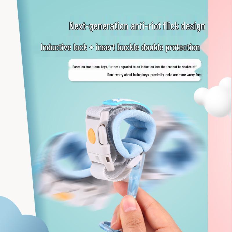 Child Safety Wristband: Anti-Lost Strap with Induction Lock & Traction Rope