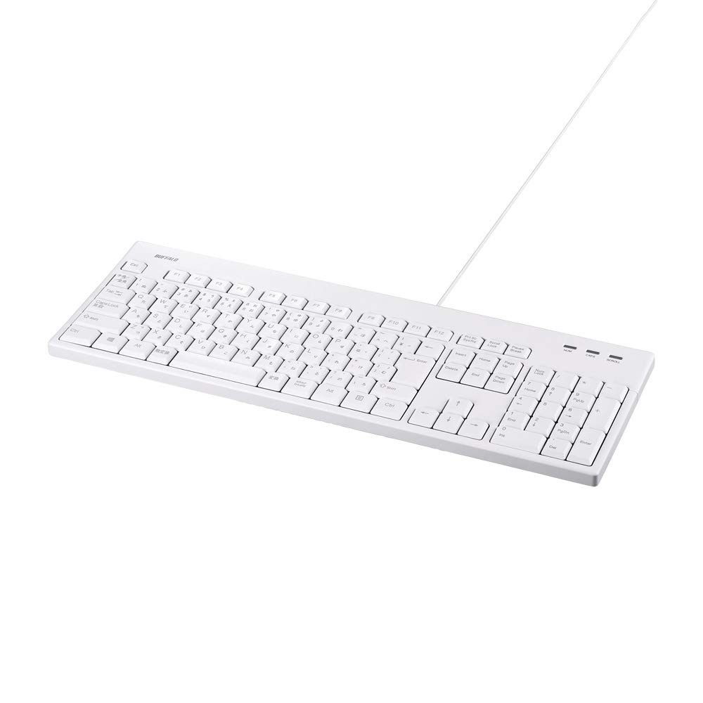 

Buffalo BSKBU525WH Wired Full Antibacterial Waterproof and Ideal for Remote Easy and White Keyboard, Resin, Dustproof, Washable, Work, Connection, білий