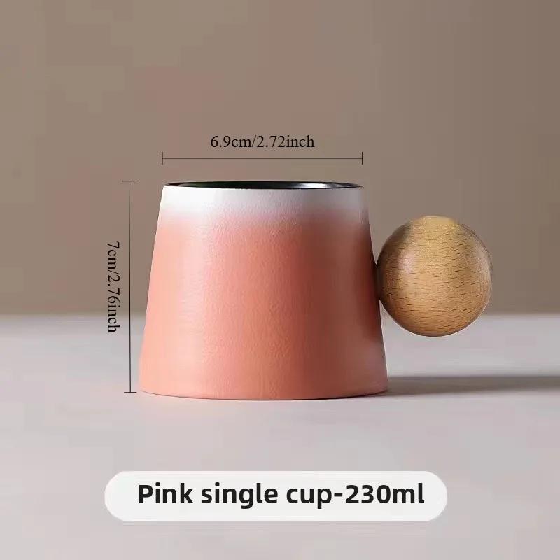 Creative Design Ceramic Coffee Cup and Saucer Set, High - End and Delicate Personal Cup Afternoon Tea Mug with a Retro Style