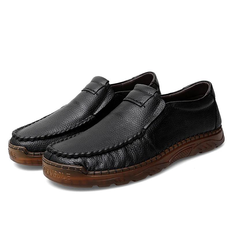 Fashion Man Loafers Genuine Leather Moccasins Business Men's Casual Shoes Retro Designer Driving Flats Party Social Shoes Zapatillas