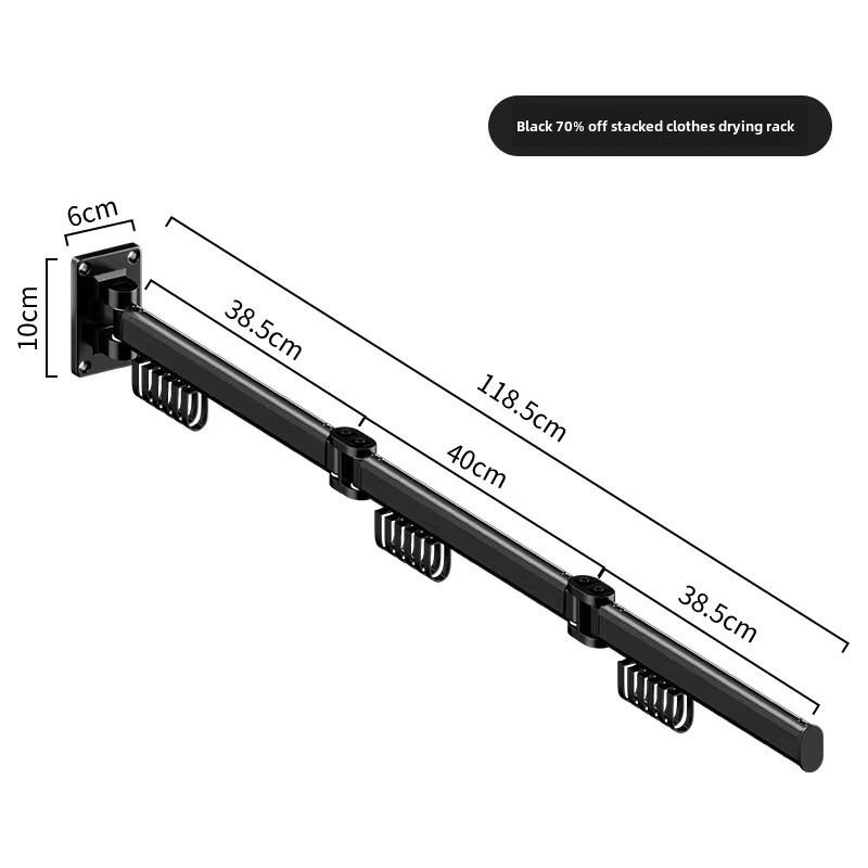 Wall-Mounted Foldable Clothes Drying Rack for Balcony and Bathroom