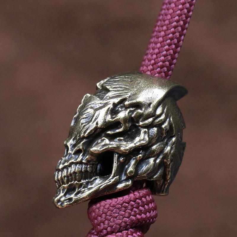 Cuțit din alamă cu cap de craniu în cruce EDC DIY Paracord Brățări țesute Snur Pandantive Accesorii Instrumente în aer liber Atârnare bibelouri