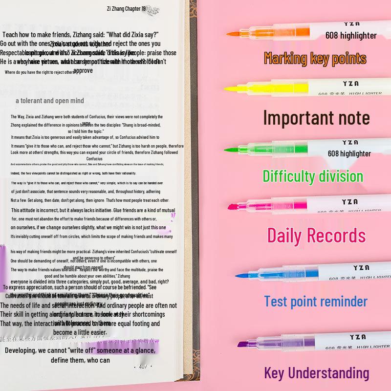 Bunter doppelseitiger Textmarker für Schüler und Notizbücher