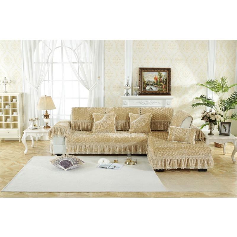 European Style Autumn and Winter Sofa Cushions for All Seasons, Fabric Non-slip Cushions, Diamond Velvet Sofa Covers for All Seasons