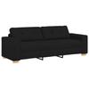 3 Seater Sofa Black 220x78x80 cm Fabric
