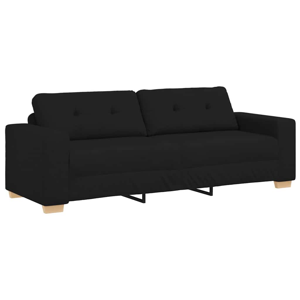3 Seater Sofa Black 220x78x80 cm Fabric