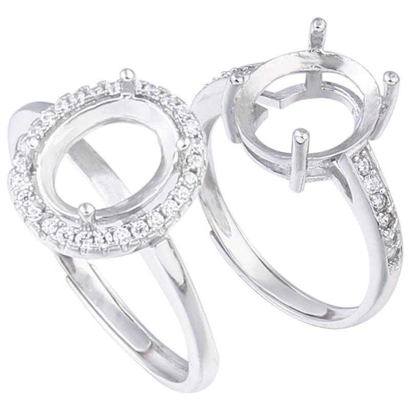 Suport inel unisex din argint sterling 925 pentru incrustații DIY cu turcoaz sau ceară de albine, design ajustabil