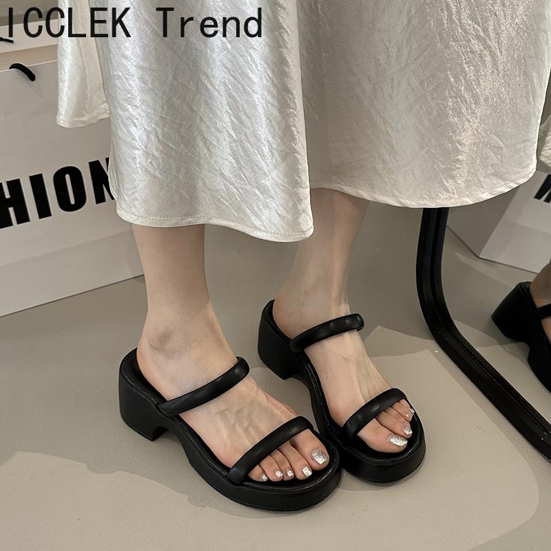 New Summer Open Toe Women's Slippers Fashion Ladies Outdoor Thick Bottom Dress Slide Sandals