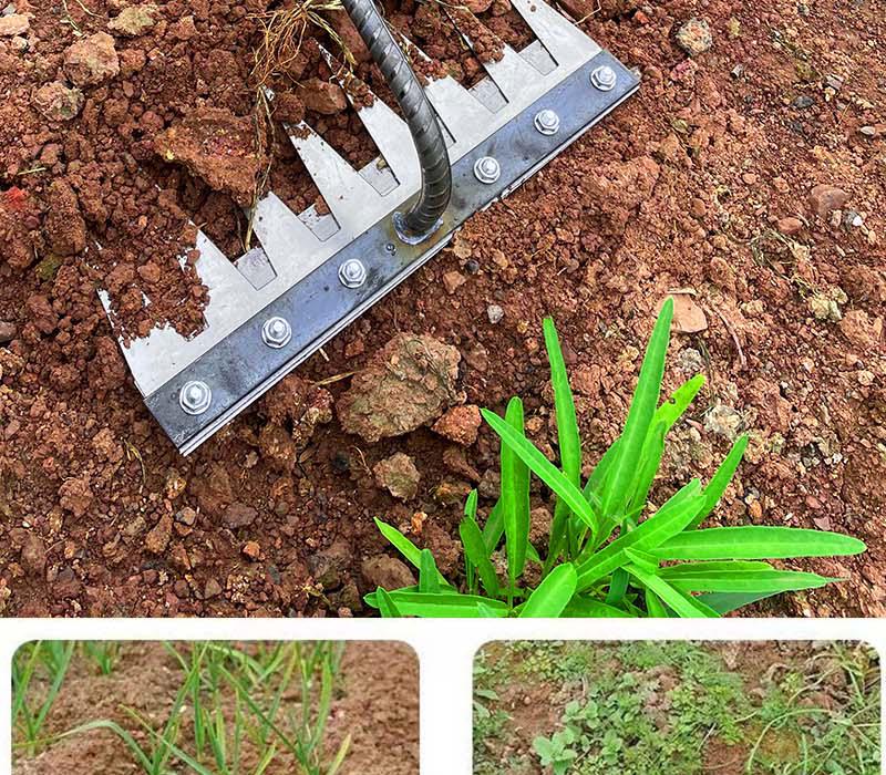 Multi-Functional Manganese Steel Weeding & Hoe Rake Tool