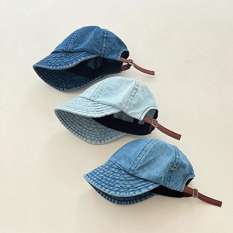

Spring Summer Kids Sun Hats Adjustable Retro Baby Baseball Cap Denim Children Cap for Girls Boys Accessories Infant Hats 1-4Y 1-4Y світло-синій колір