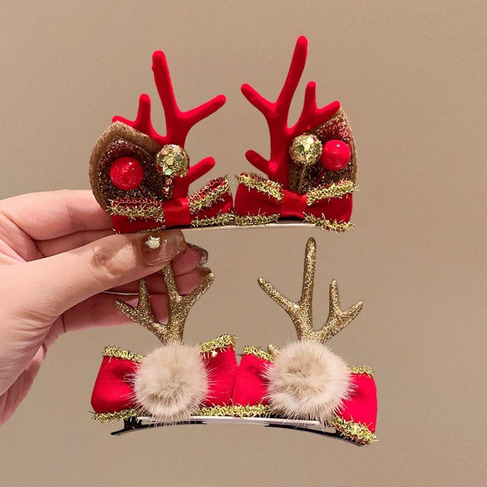 Merry Christmas Decor Christmas Elk Hairpin Bowknot Christmas Hat Headabnd Children's