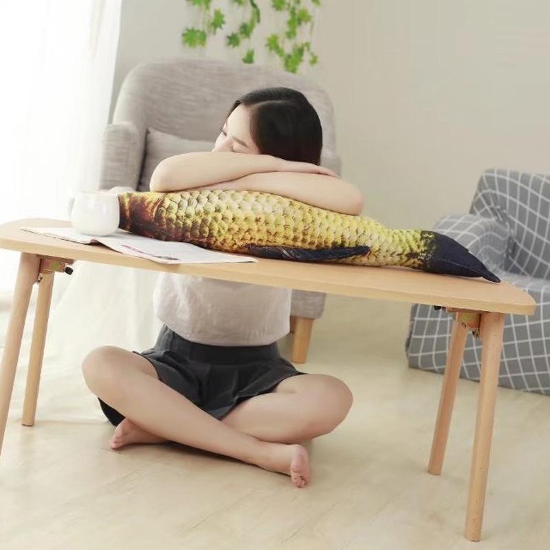 Creative Simulation Crucian Carp Throw Pillow Cushion Doll Salted Fish Big Doll Plush Toy Spoof Whole Person Birthday Gift Woman