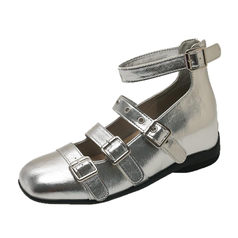2025 spring and autumn new flat comfortable Mary Jane ballet shoes women's trend fashion versatile belt buckle single shoes