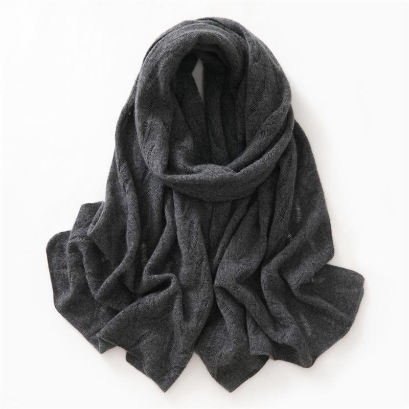 Women s 100% Pure Cashmere Knitted Solid Color Scarf - Warm, Versatile, and Fashionable