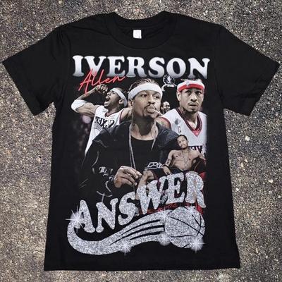 Allen Iverson Basketball Graphic T-shirt Small-XXL