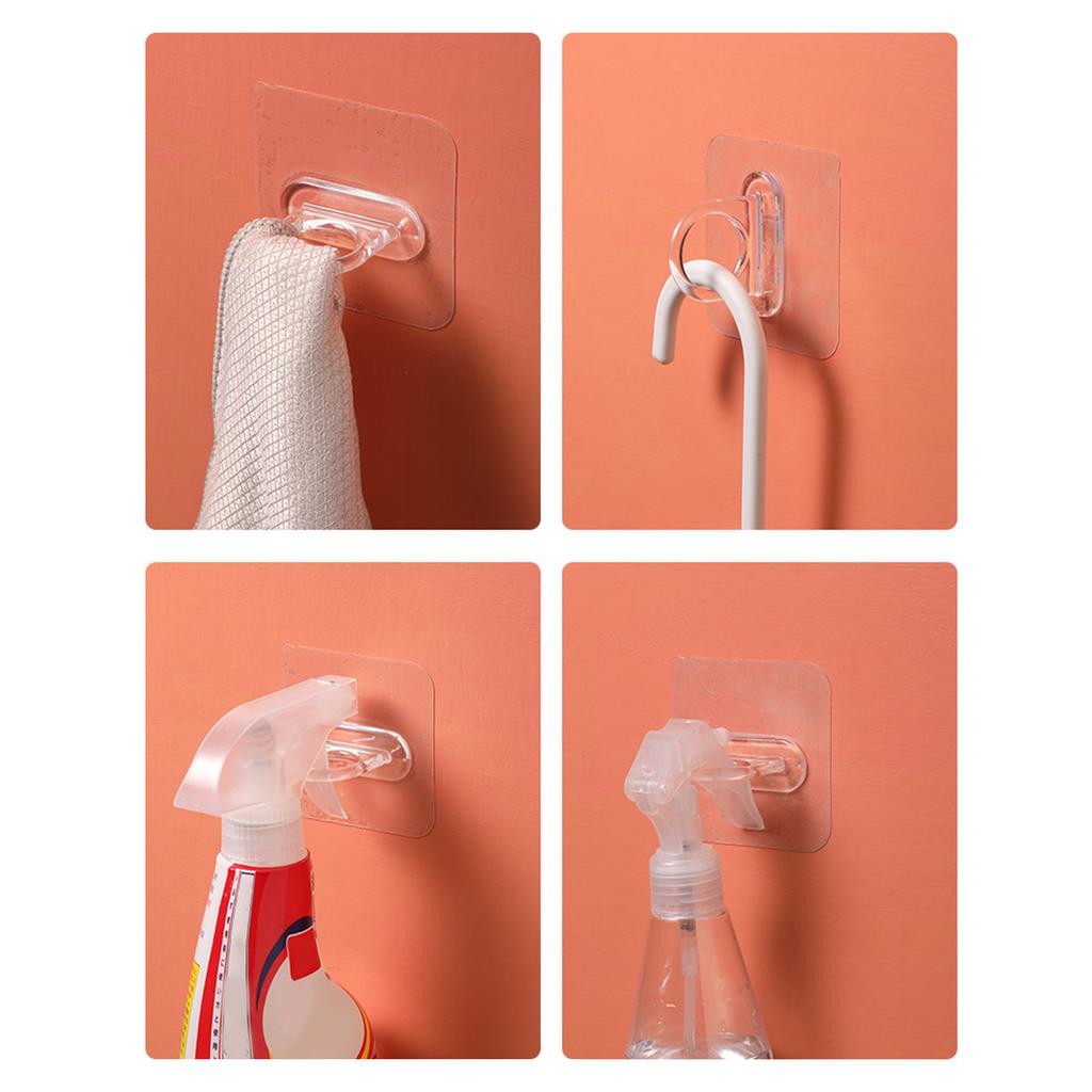 4 Pcs Spray Bottle Holder Space Saving Wall Mounted Adhesive Bottle Hook Shower Curtain Rod Holder