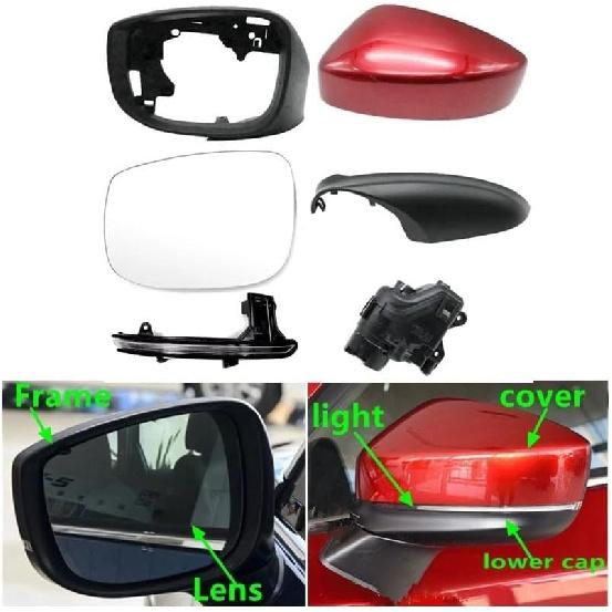 Car Side Frame Lower Base Cap Rearview Mirror Cover Lens Turn Signal Light Compatible for Mazda CX-7 CX-8 CX-9 2018 2019 2020 2021(1pcs lower cap R)