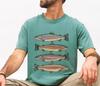 Fly Fishing Rainbow Trout Graphic Tshirt Stream River Fisherman Tee For Men