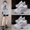 Inner Heightening Dad Shoes Women's Spring and Autumn Casual Versatile Breathable Mesh Heightening Sports White Shoes Lightweight Non-slip Bottom