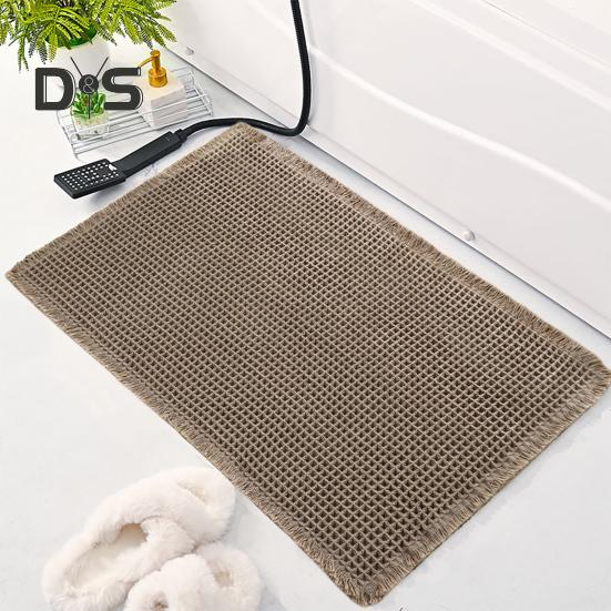 Floor Mat Quick Absorbent Thickened Quick-Drying 3D Texture Anti-Slip Bottom Dirt-trapping Entry Rug Multipurpose Bath Shower Sink Kitchen Carpet