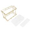 Bathroom Countertop Rack Large Capacity 2 Tiers Gold Bathroom Countertop Rack for Home Hotel
