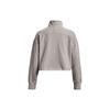 Under Armour Solid 1/4 Zip Mock Neck Fleece Training Sweatshirt Women Sweatshirt Gray 1379772-294