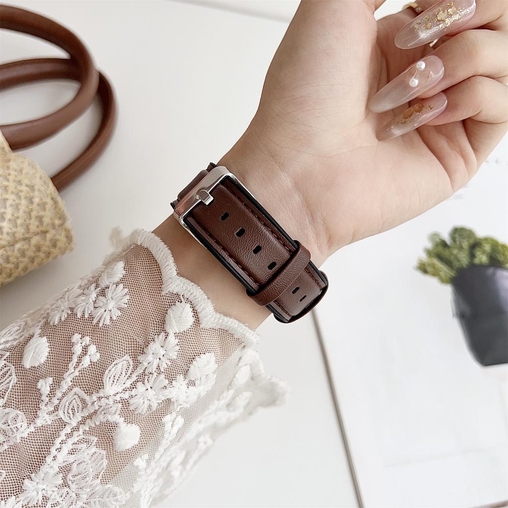 22mm Watch Band for Huawei Watch GT 5 46mm/5 Pro 46mm Flat End Napa Texture PU Covered Silicone Strap