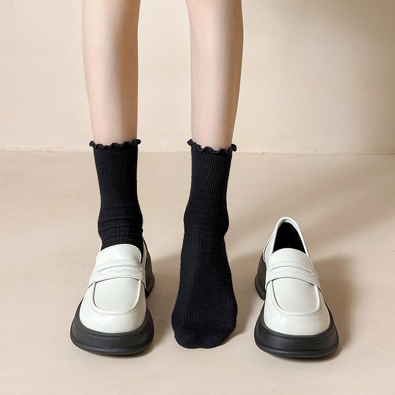 Mary Jane women's shoes platform leather spring and summer new small leather shoes one pedal single shoes