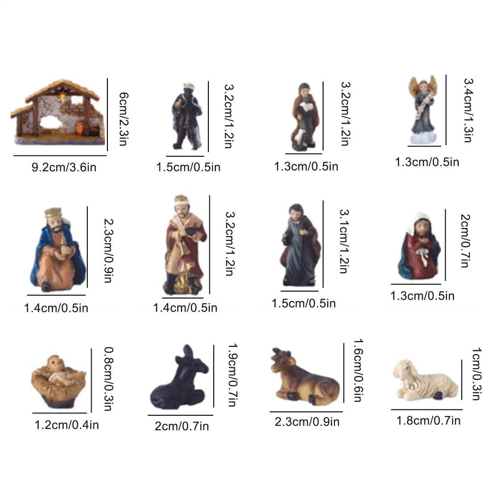 Nativity Set Resin Table Nativity Figures Christian Religious Craft Collectible Figurines for Decoration Centerpieces Holiday