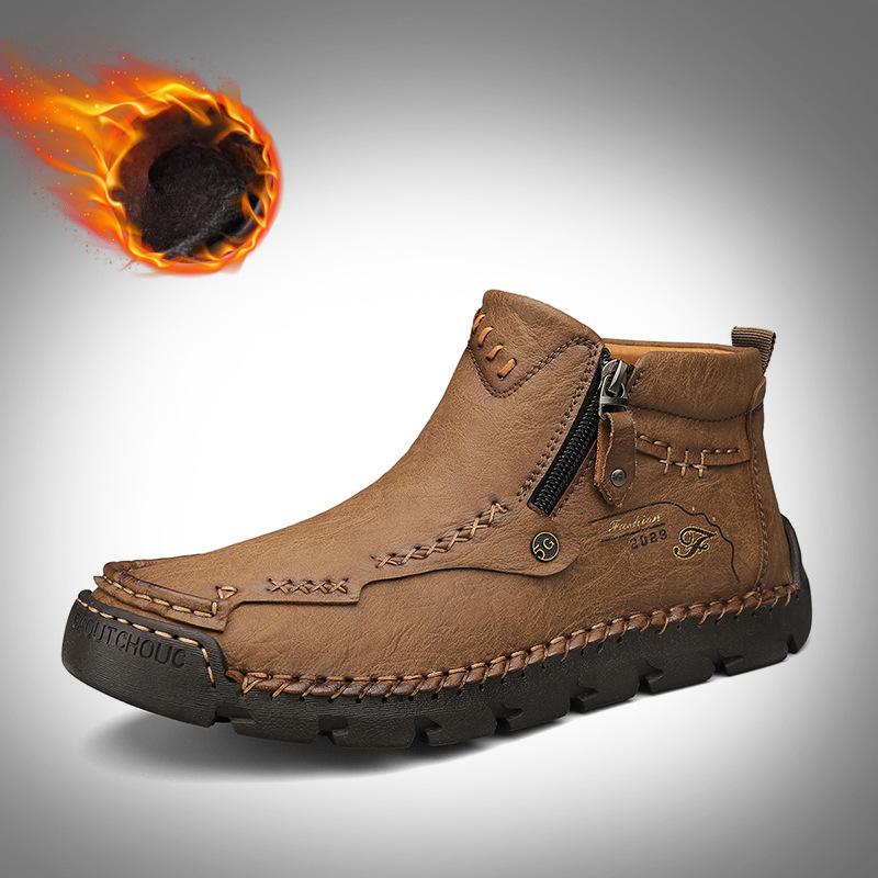 

Мужская обувь осень плюс размер повседневная универсальная мужская британский стиль зимняя флисовая подкладка плюс размер кожаная обувь среднего размера 48