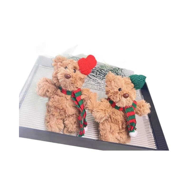 Plush 15cm Lovable Teddy Bear Keychain Cute Christmas Decoration For Gift Couples
