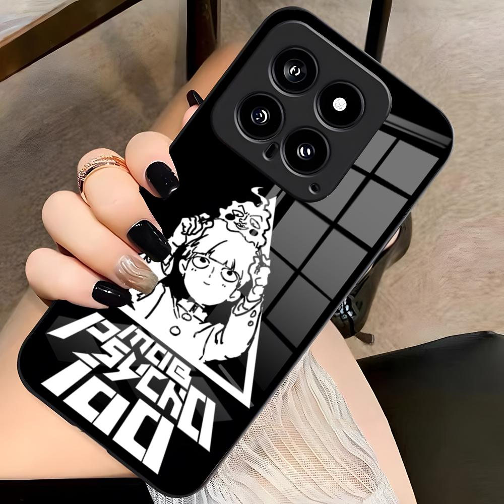 

M-Mob Psycho 100 Anime Phone Case For Xiaomi 15 Redmi Note 14 13 12 11 T Lite Ultra Pro ProPlus 12 10 C 5G Glass Cover Redmi Note 13Pro5G