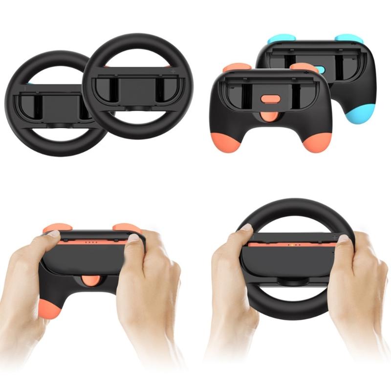 Racing Game Controller Grips Set Ergonomic Handles And Steering Wheel Compatible For NS2 Console