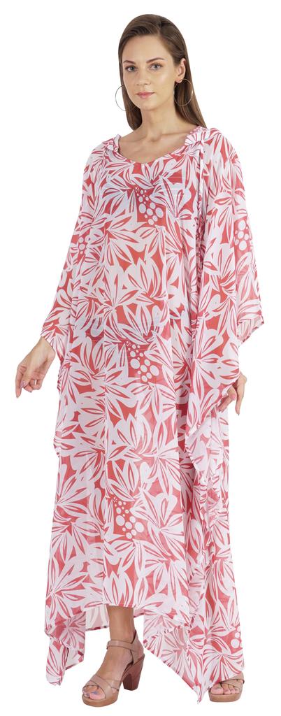 Moomaya Hooded Caftan For Women's Long Printed Bikini Cover Up Summer Turkish
